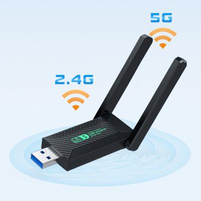 China Free wifi 5 radio usb wifi dongle adapter driver desktop dual band usb usb wifi adapter 1200mbps 2.4g/5g adapter dongle for wifi 5 computer for sale