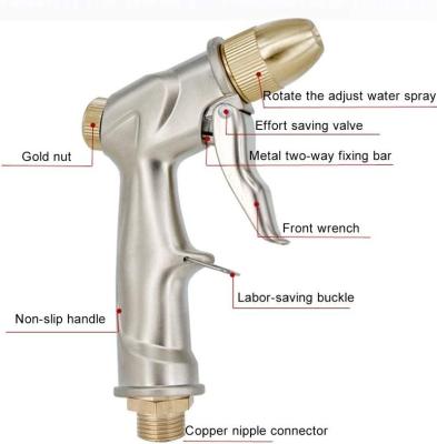 China Variable Flow Control 2023 Hose Nozzle Sprayer, 100% Heavy Duty Metal Water Nozzle Handheld High Pressure in 4 Spray Modes for sale