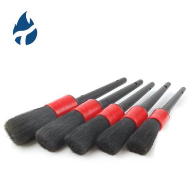 China NBT Detailing Flexible Soft Bristle Round Car Reading Brush 5 Size Different Car Cleaning Brush Detailing Brush for sale