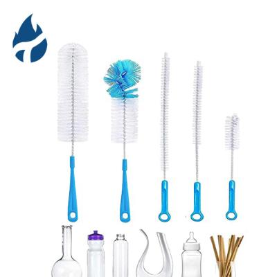 China NBT 5-Pack Long Handle Viable Black Bottle Cleaner Baby Bottle Cleaning Brush For Washing Narrow Wine for sale