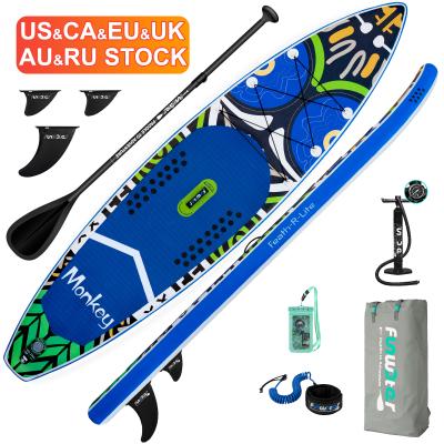 China OEM 11' cheap FUNWATER unisex Dropshipping paddle boards surfing paddle board inflatable blue wakeboard paddle board soft surfboard isup pedal board for sale