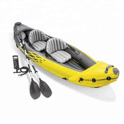 China Outdoor Inflatable Tour Boat 2-Person Fishing With Aluminum Oars Kayak Accessories for sale