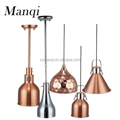 China Buffet/Party/Restaurant 304 Stainless Steel Cover Ceiling Lamp Telescopic Hanging Food Warm Heat Lamp For Supply for sale