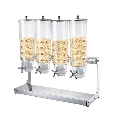 China Shake Mirror Polish Hotel Used Tabletop Dry Food Cereal Dispenser Multiple Cereals Dispenser for sale