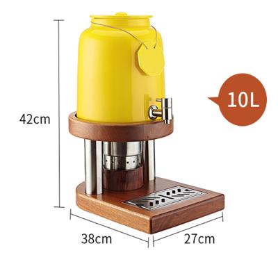 China Fashional Sapele Base Portable Hot Hot Dispenser Machine Solid Wood Commercial Ceramic Milk Water Dispenser for sale