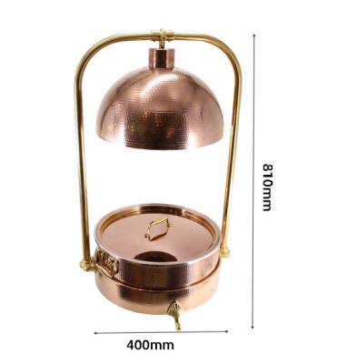 China Morden Luxury Electric Stove Commercial Hammered Chafing Dish Hanging Cover Mounted Gold Copper Chafing Dish for sale