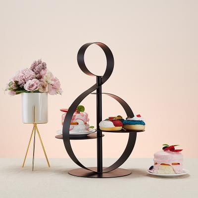 China Note Shaped Delicate High Quality Nordic Style Musical Dessert Cake Stainless Steel Display Stand Life For Wedding Decoration for sale