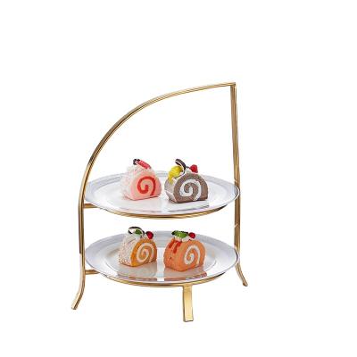 China Royal and luxury tableware dessert gold tableware dessert stand display rack royal and luxury for wedding party/hotel for sale