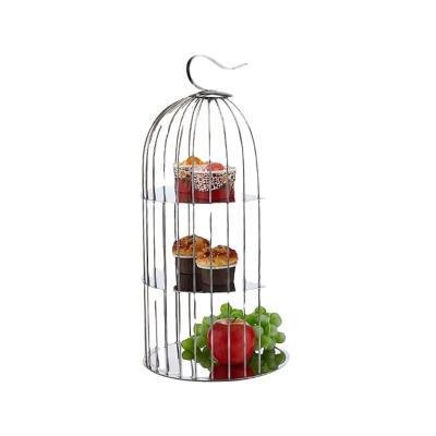 China 3 Tier Royal and Deluxe Royal and Deluxe Stainless Steel Cake Stand Birdcage Cake Display Stands for sale