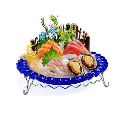 China Sustainable Acrylic Sushi Dish Sashimi Tray Iced Seafood Platter With Sheet For Restaurant for sale