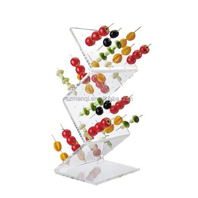 China Luxury hotel modern restaurant stainless steel barbecue signature set decoration clear acrylic display stand for sale