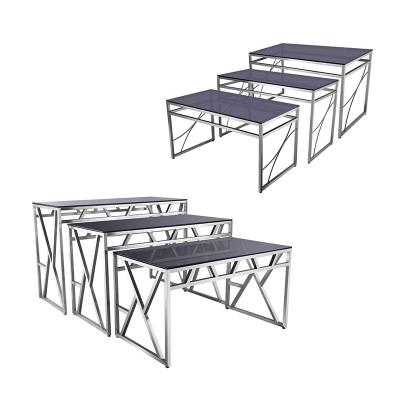 China Morden Hospitality Equipment Buffet Counter Restaurant Metal Luxury Modern Design Rectangular Catering Buffet Table for sale