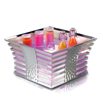 China Eco-friendiy Viable Clear Acrylic Plastic Ice Bucket With Custom Logo Wine Ice Bucket for sale