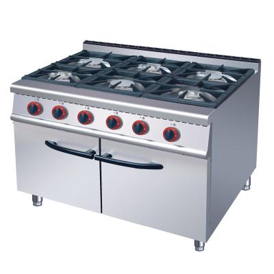 China food & Beverage Shops Food & Beverage shops 6 burner gas cooktops installation stainless steel commercial gas stoves with Cabinet for sale