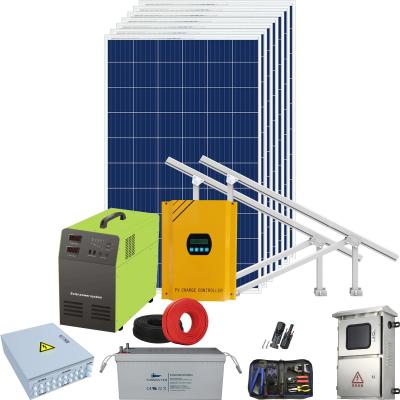 China Commercial 200V 5Kw 6000W 8Kw Portable Off Grid Tie Hybrid Price In African Complete Solar Generator System for sale