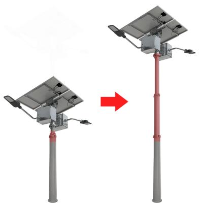 China Garden Mobile Telescopic Pole 250w Hps Solor Energy Road Lamp 24v 80W TWO Led Solar Street Light for sale