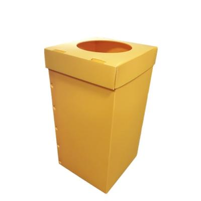 China Viable Corflute Corflute Recycling Bin PP Corrugated Plastic Trash Bin Collapsible Lid With Hole for sale