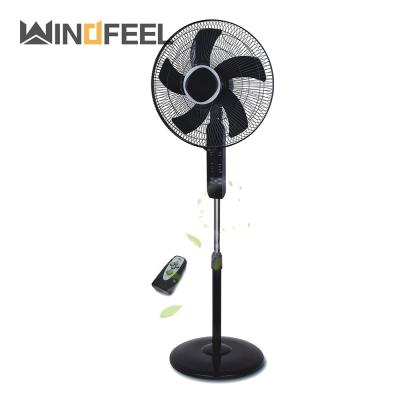 China Hot Selling 220V AC New 2021 Modern Pedestal Fan 16 Inch Electric Stand Fan Africa Myanmar Europe Middle East With Remote Control for sale