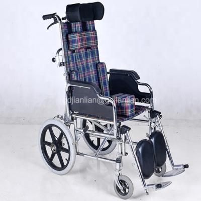 China High Portable Adjustable Headrest Children Cerebral Palsy Aluminum Folding Back Wheelchair for sale