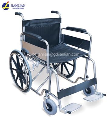 China Safe Hot Selling Medical Extra Wide For Disable Transfer Steel Foldable PVC Comfort Heavy Duty Wheelchair for sale