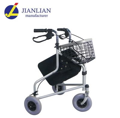 China JL969H Three Wheel Walker Rollator /Lightweight Folding Outdoor Rollator Shopping Cart for sale