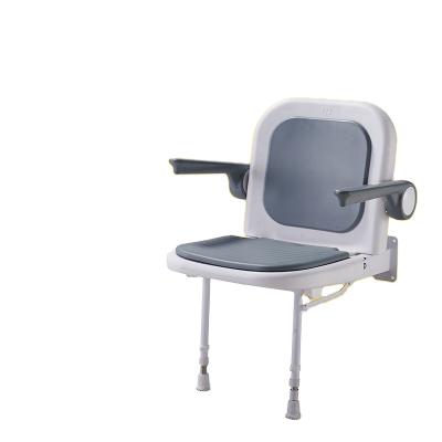 China Convenient Aluminum Luxury Wall Mounted Folding Shower Chair With Back JL7952L for sale