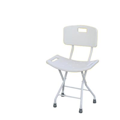 China Comfortable folding shower chair with handles and drainage holes for sale