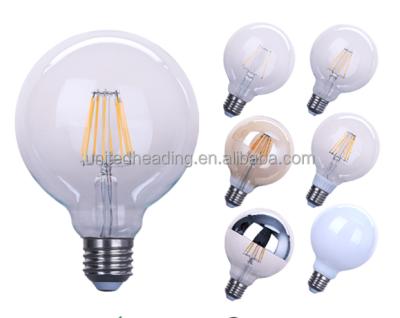 China residential e27 e26 b22 led filament bulb 6W 8W 2700K 4000K G125 warm white filament led bulb for sale