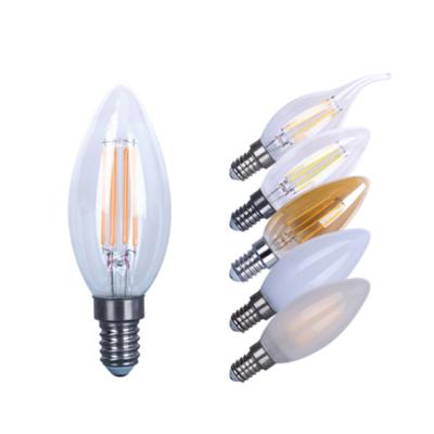 China Desktop CE ROHS Approved Vintage Antique Style Warm White Lamp E14 2W 4W C35 LED Filament Candle Light Bulb for sale