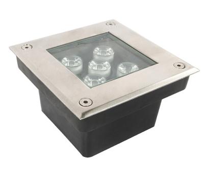 China Outdoor Garden High Brightness Stainless Steel LED Recessed Underground IP67 5W Square Light for sale