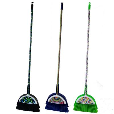 China Eco - Friendly Heavy Duty Printed Broom With Dustpan Set With PVC Coated Handle for sale