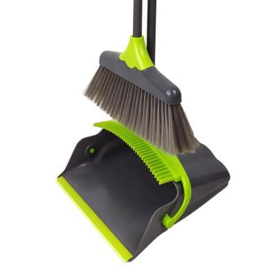 China Cleaning Household Friendly Cleaning Plastic Material Long Handle Broom And Windproof Dustpan Set for sale