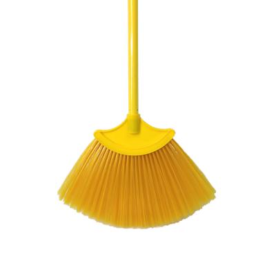 China Home Broom Plastic Soft Head Golden Color Ceiling Broom for sale