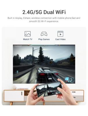 China Portable Projector 2.4G/5G Wifi Android 9 Pico Projector Screen 100 ANSI Lumen Focus DLP Manuals Projector for sale