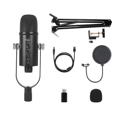 China USB Microphone USB Microphone Set Professional Flowing Cardioid Voice Mic Kit Table Microphone For Podcast Recording Over for sale