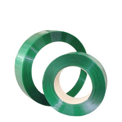 China 19 Mm Manual Wrapping Durable Green Virgin Plastic Embossing High Tensile Strength Top Quality PET Strap For Fiber Cotton Wrapping for sale