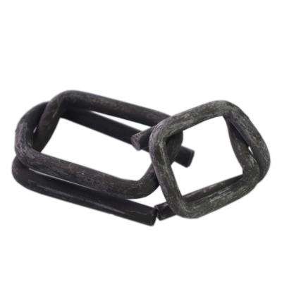 China Manual Wrapping Manual Wrapping Cfw25 13Mm Galvenized 25Mm Serrated Joint Phosphate Steel Metal Rope Strap Wire Buckle For Pet Strap for sale