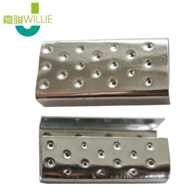 China Manual Wrapping Galvanized PET Strapping Loops Gaskets Metal Clip For Fastening Tape for sale