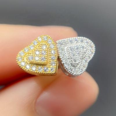 China Hiphop pass diamond tester s925 moissanite diamond heart earring valentine's day gift ideas jewelry valentine's day gift jewelry for sale