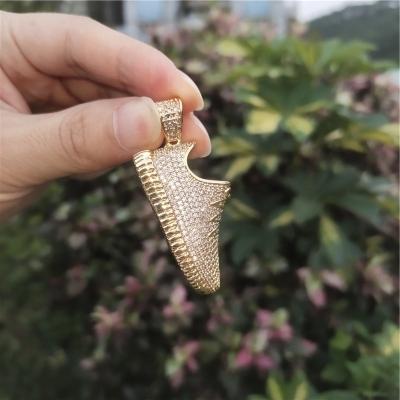 China Luxury Full CZ Hip Hop Hip Hop Bling Jewelry Iced Out Diamond Hip Hop Sneaker Shoes Lab Developed Pendant for sale