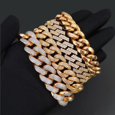 China Hiphop ready to ship italian mens jewelry iced out gold link chain hip hop bracelets men for sale