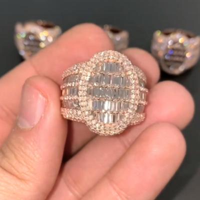 China Hiphop Men Shape Iced Out Hip Hop Wand Moissanite Ring Men From GRA Certificate VVS for sale