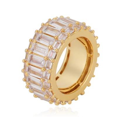 China Good Quality Hiphop Jewelry Zuanfa Full CZ Diamond Iced Out Gold Silver Hip Hop Wand Plated Hip Hop Ring for sale