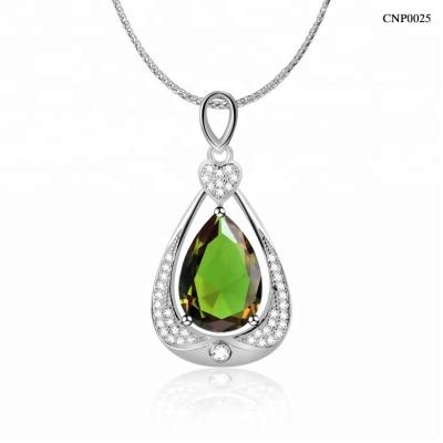 China Romantic Turkey Fashion Jewelry With Sultanite Stone Paved Pendant Necklace for sale