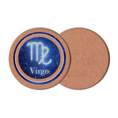 China Sustainable Wholesale Laminated Round Coffee Sublimation Wood Mats Cork Placemats Customize your design Wooden Coaster for sale