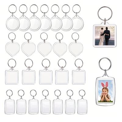 China Eco-friendly Acrylic Photo Frame Keychain Decorative Keychain Blank Transparent Multi Shape Diy Acrylic KeyChain for sale