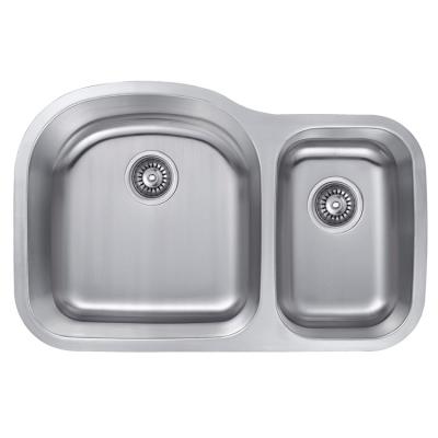 China Without basin double faucet stainless steel kitchen sink fregadero de cocina doble for sale