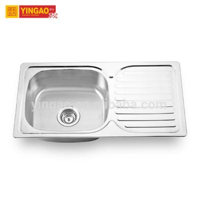 China Cheap Single Bowl Small Faucet Topmount Stainless Steel Kitchen Sink Clipless for sale