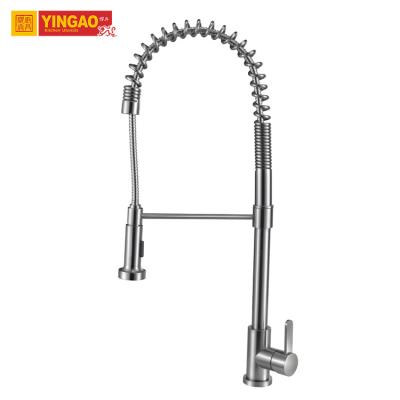 China Nice Faucets Design Eco-friendly 304 Stainless Steel Single Handle Thermostatic Pull Down Kitchen Faucet for sale