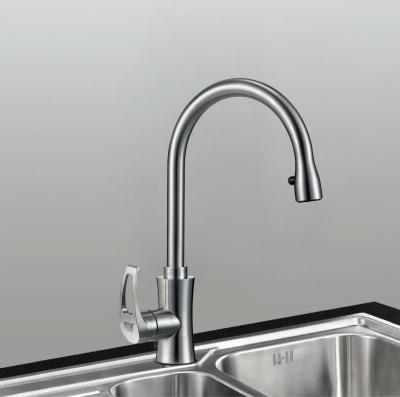 China Thermostatic Faucets Customized Modern Single-Handle Brushed Pull-Down Kitchen Water Faucet for sale